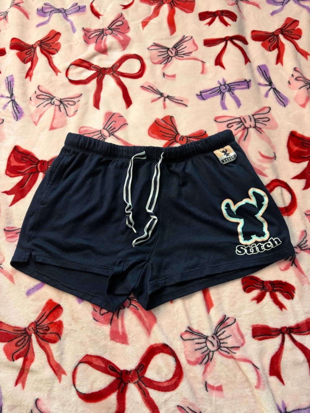 Disney Navy Blue Women's Stitch Logo Bike Shorts